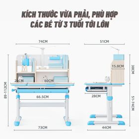 Bộ Bàn học Chống gù Sakawin S80 và ghế G18 - Bộ bàn học được lựa chọn nhiều nhất 1 Kích thước chi tiết bộ Bàn Học Thông Minh Chống Gù Chống Cận S80 và ghế G80 Sakawin