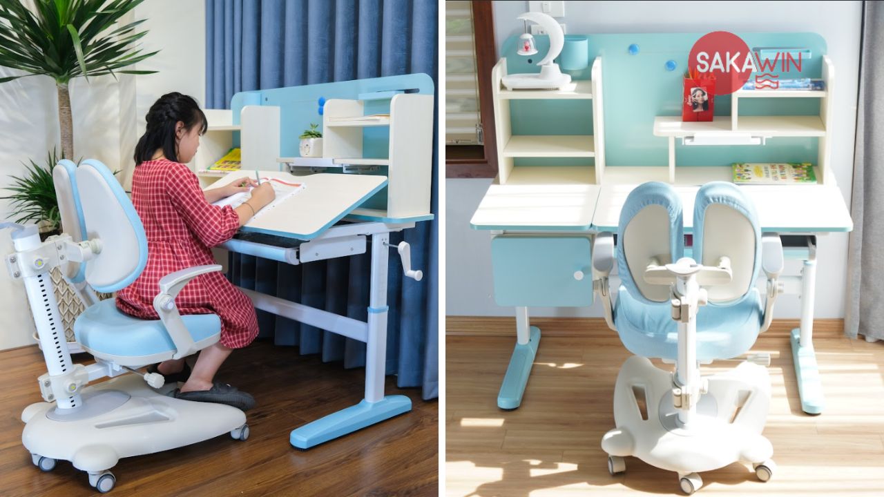 Bộ bàn học thông minh chống gù chống cận S120 và ghế G06 Bộ bàn học thông minh chống gù chống cận S120 và ghế G06