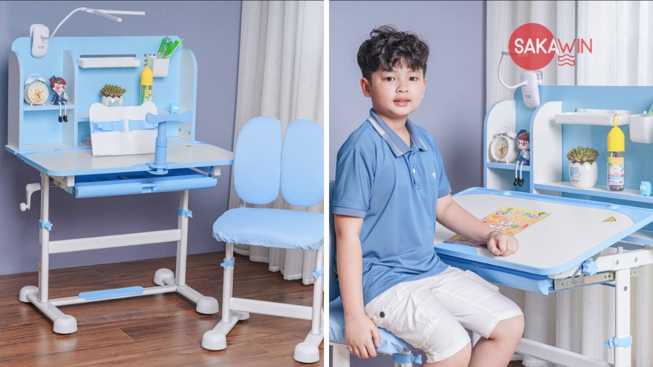 Bộ bàn học thông minh chống gù chống cận Sakawin – A16 Plus Bộ bàn học thông minh chống gù chống cận Sakawin – A16 Plus