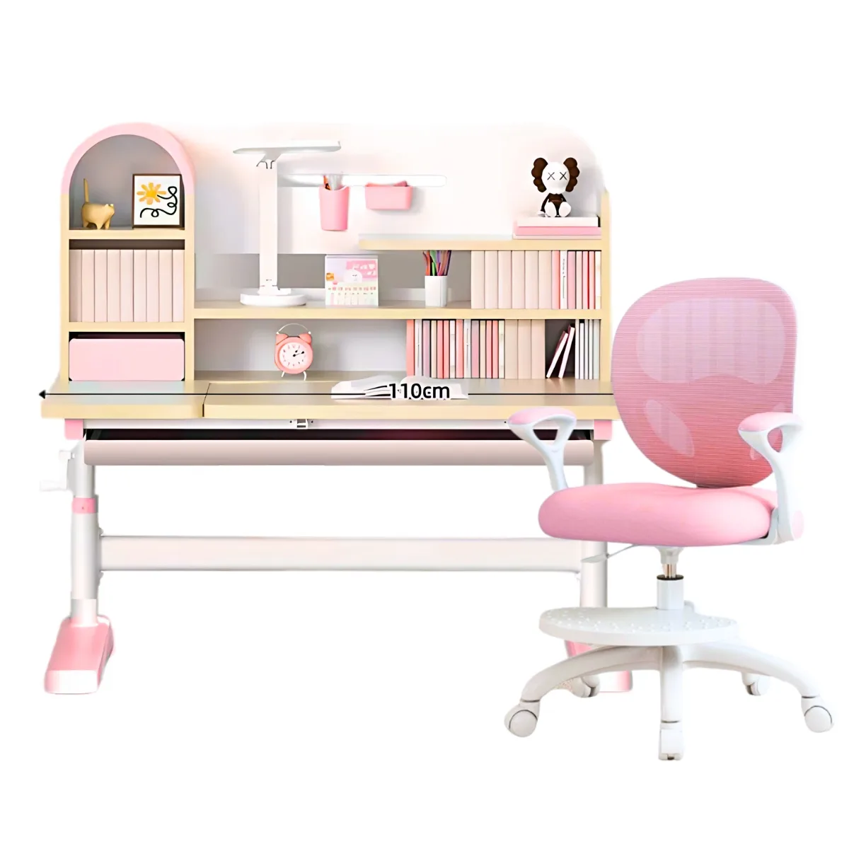 Bàn học điều chỉnh độ cao có đáng tiền? 5 tiêu chí để so 4 Bàn học điều chỉnh độ cao mặt bàn rộng, có giá sách nhiều ngăn phía trên