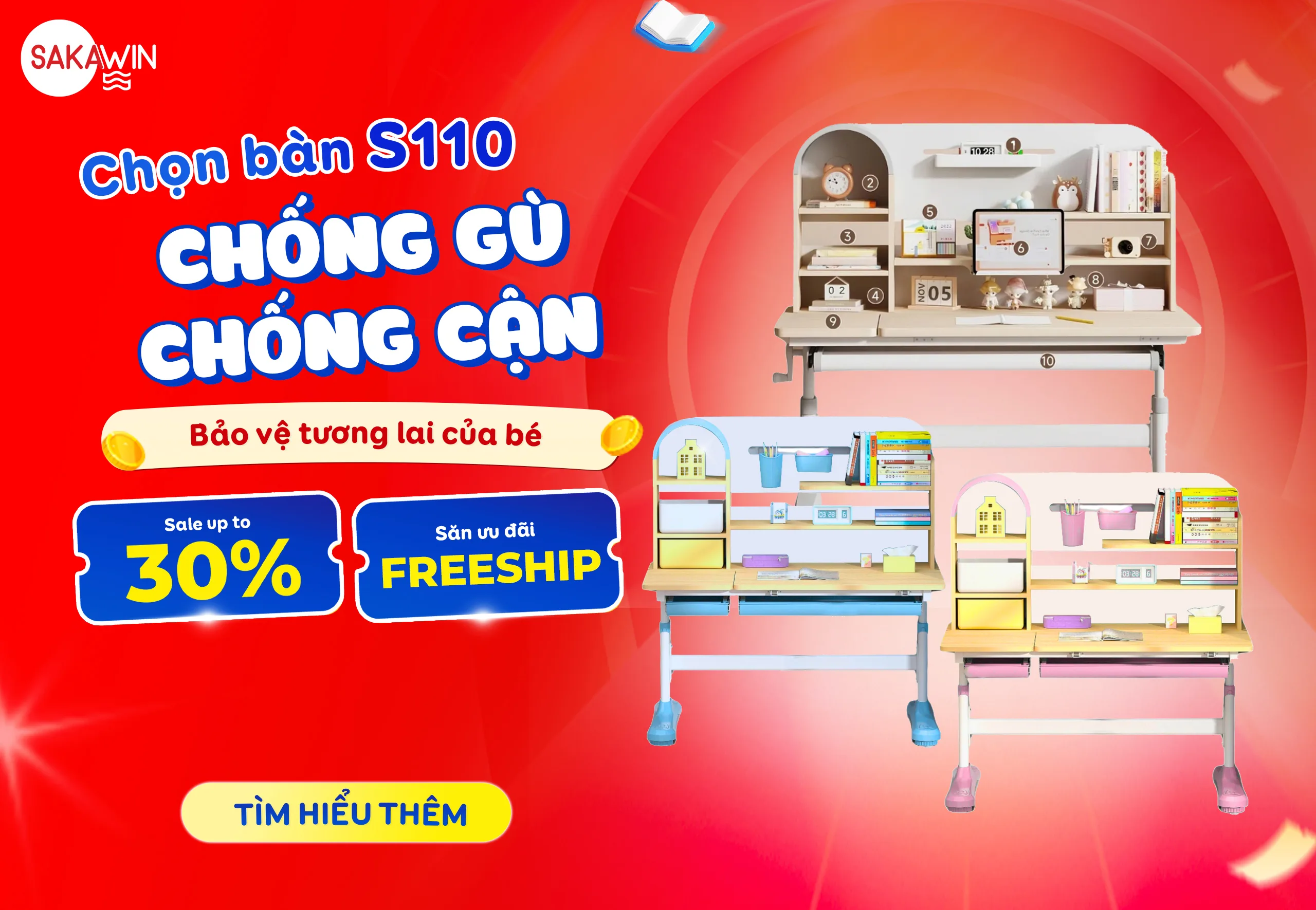 Góc học tập Sakawin cho bé